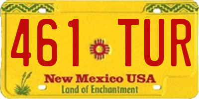 NM license plate 461TUR