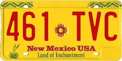 NM license plate 461TVC
