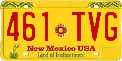 NM license plate 461TVG