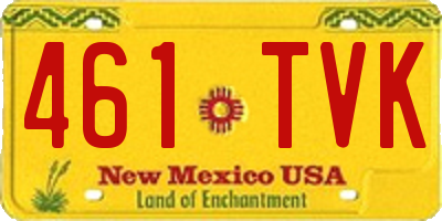 NM license plate 461TVK
