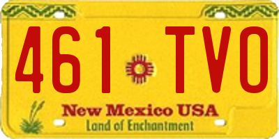 NM license plate 461TVO