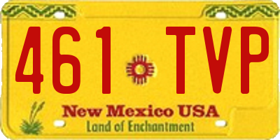 NM license plate 461TVP