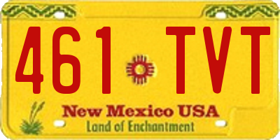 NM license plate 461TVT