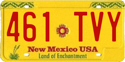 NM license plate 461TVY