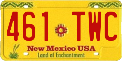 NM license plate 461TWC