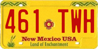 NM license plate 461TWH
