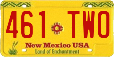 NM license plate 461TWO