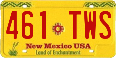 NM license plate 461TWS