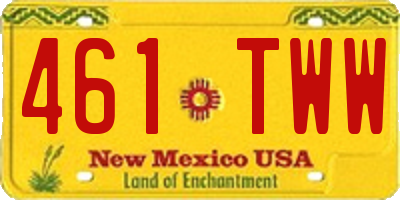 NM license plate 461TWW