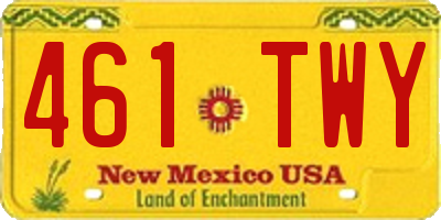 NM license plate 461TWY