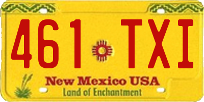 NM license plate 461TXI
