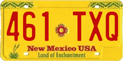 NM license plate 461TXQ