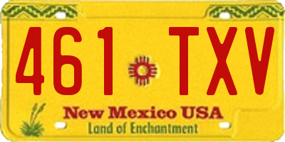 NM license plate 461TXV