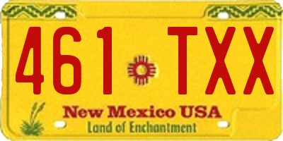 NM license plate 461TXX
