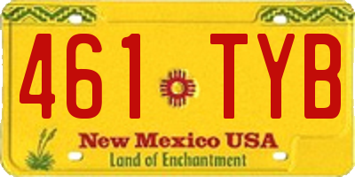 NM license plate 461TYB