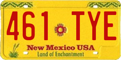 NM license plate 461TYE
