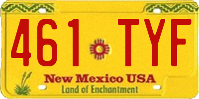 NM license plate 461TYF