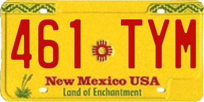NM license plate 461TYM