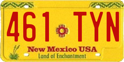 NM license plate 461TYN