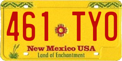 NM license plate 461TYO