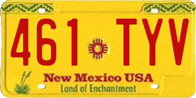 NM license plate 461TYV