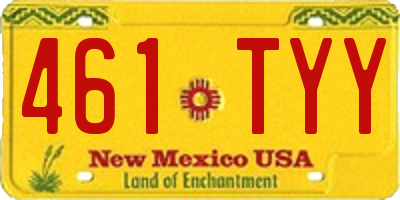 NM license plate 461TYY