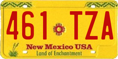 NM license plate 461TZA