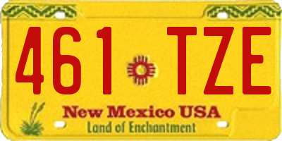 NM license plate 461TZE