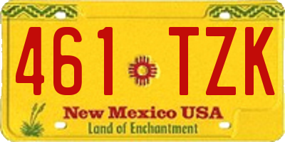 NM license plate 461TZK