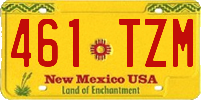 NM license plate 461TZM