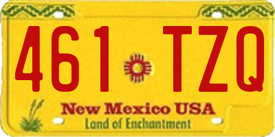 NM license plate 461TZQ