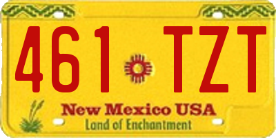 NM license plate 461TZT