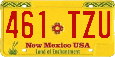 NM license plate 461TZU