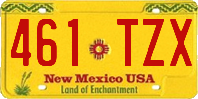 NM license plate 461TZX