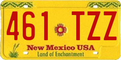 NM license plate 461TZZ