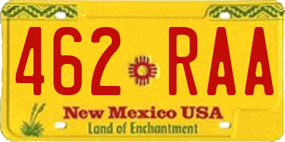 NM license plate 462RAA