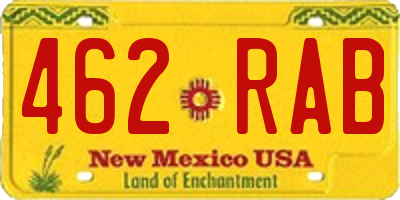 NM license plate 462RAB