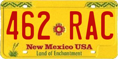 NM license plate 462RAC