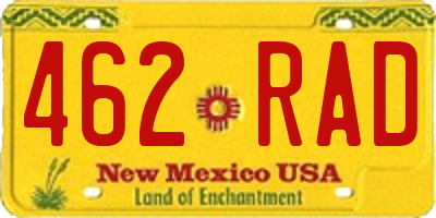 NM license plate 462RAD