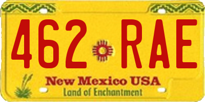 NM license plate 462RAE