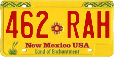NM license plate 462RAH