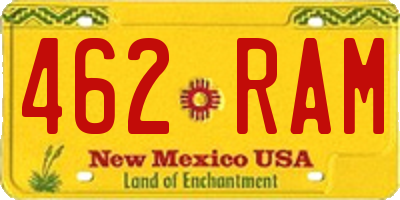 NM license plate 462RAM
