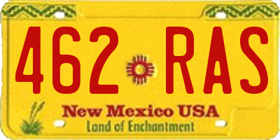 NM license plate 462RAS