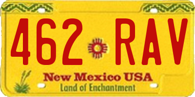 NM license plate 462RAV