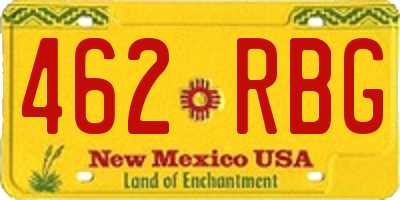 NM license plate 462RBG