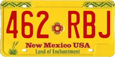 NM license plate 462RBJ