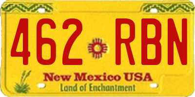 NM license plate 462RBN