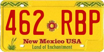 NM license plate 462RBP