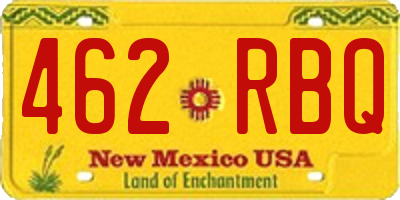 NM license plate 462RBQ