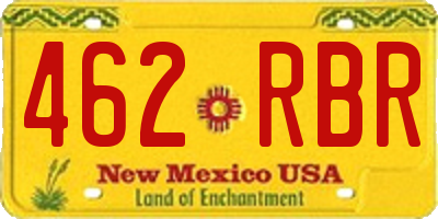NM license plate 462RBR